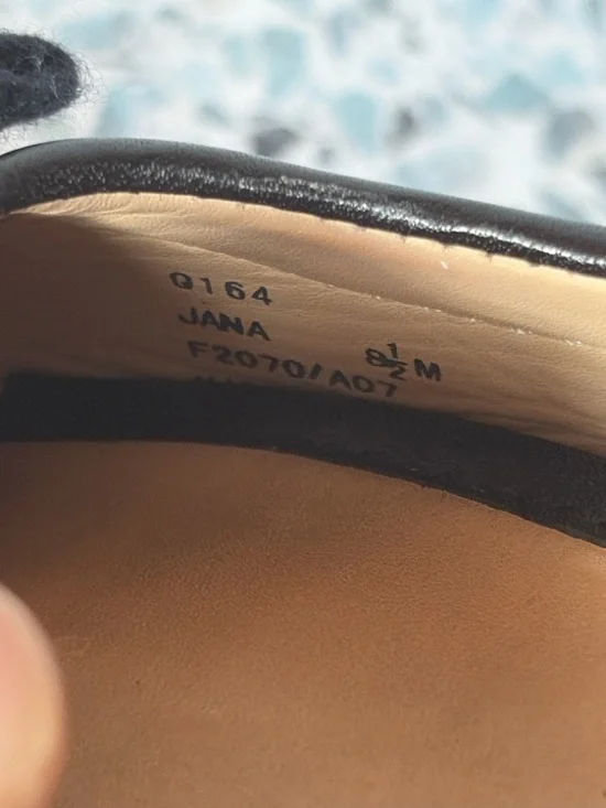 Coach Jana Black Leather Ballet Flats Signature Logo Size 8.5M - Picture 3 of 6